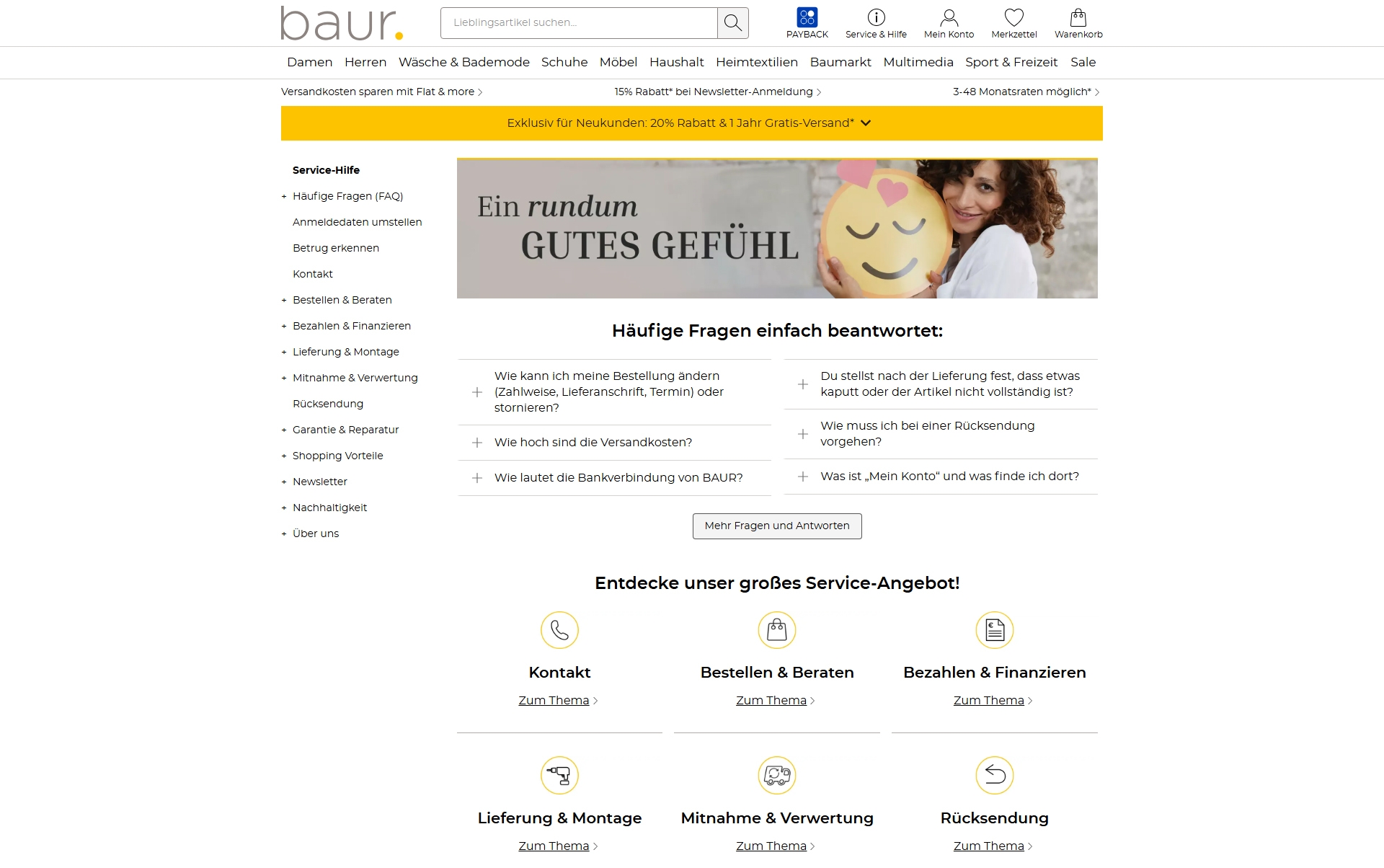 BAUR Kundenservice, Telefonnummer, Kontakt