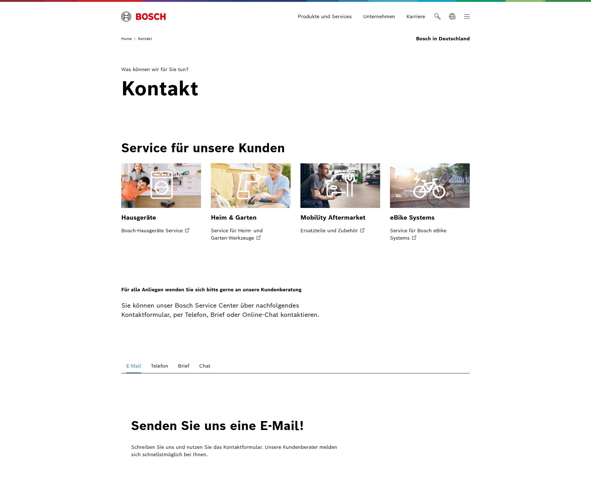 Bosch Kundenservice, Telefonnummer, Kontakt