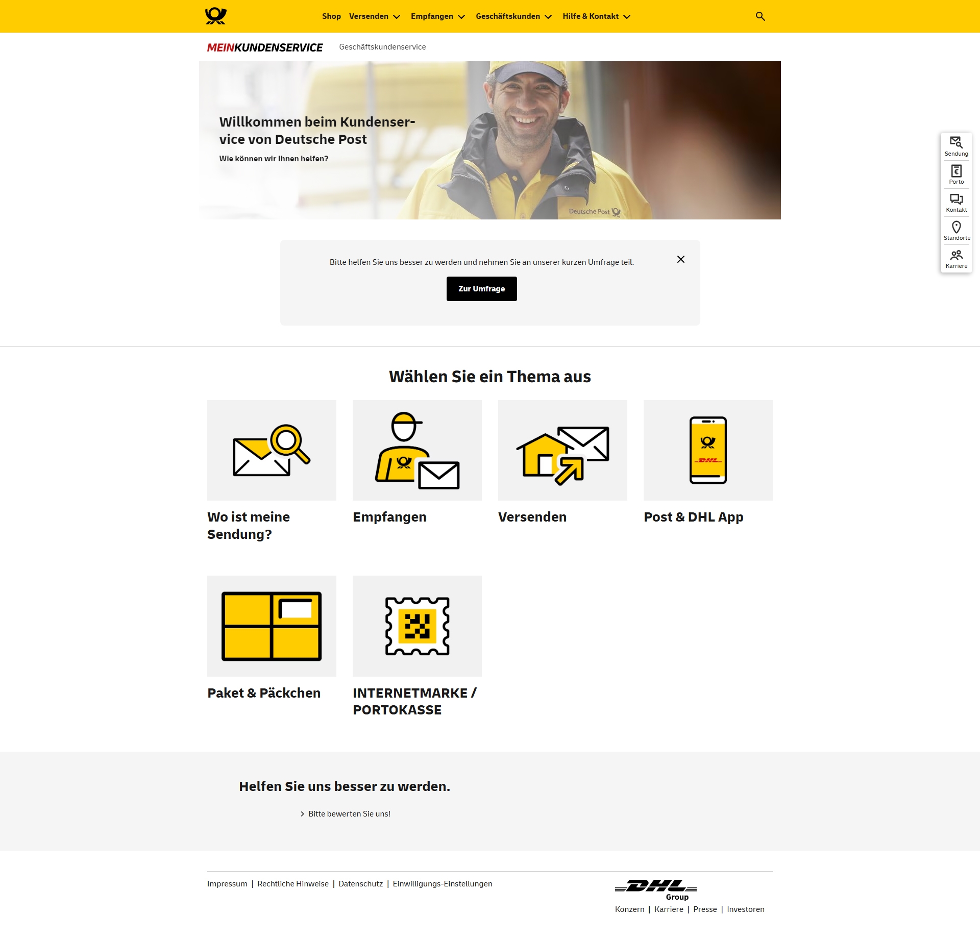 Deutsche Post Kundenservice, Telefonnummer, Kontakt