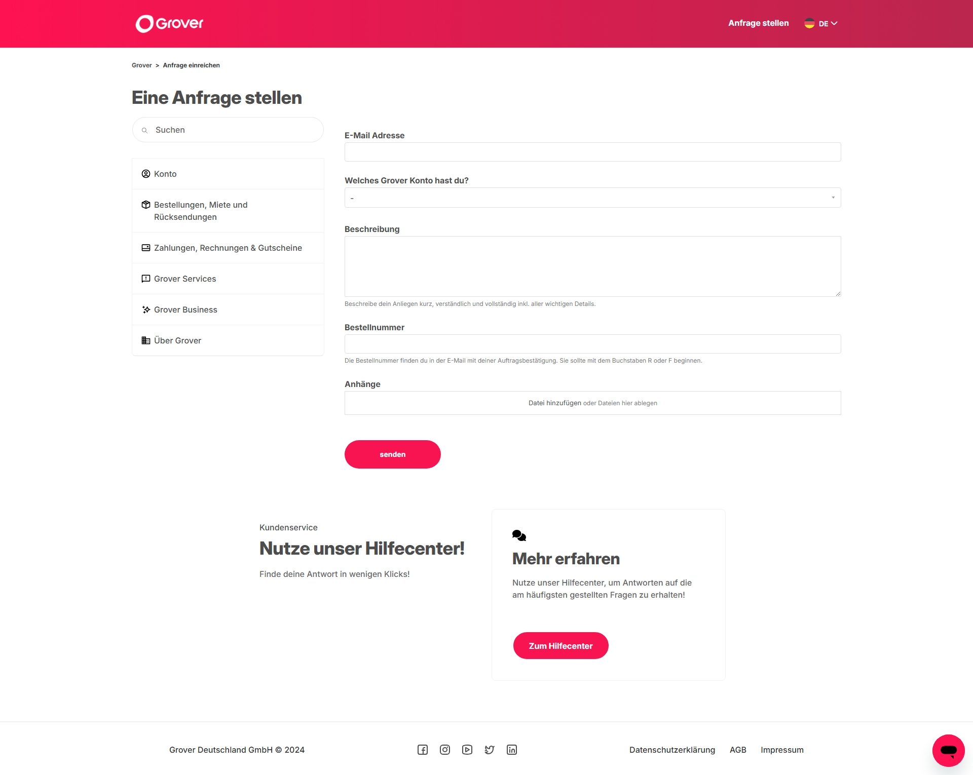 Grover Kundenservice, Telefonnummer, Kontakt