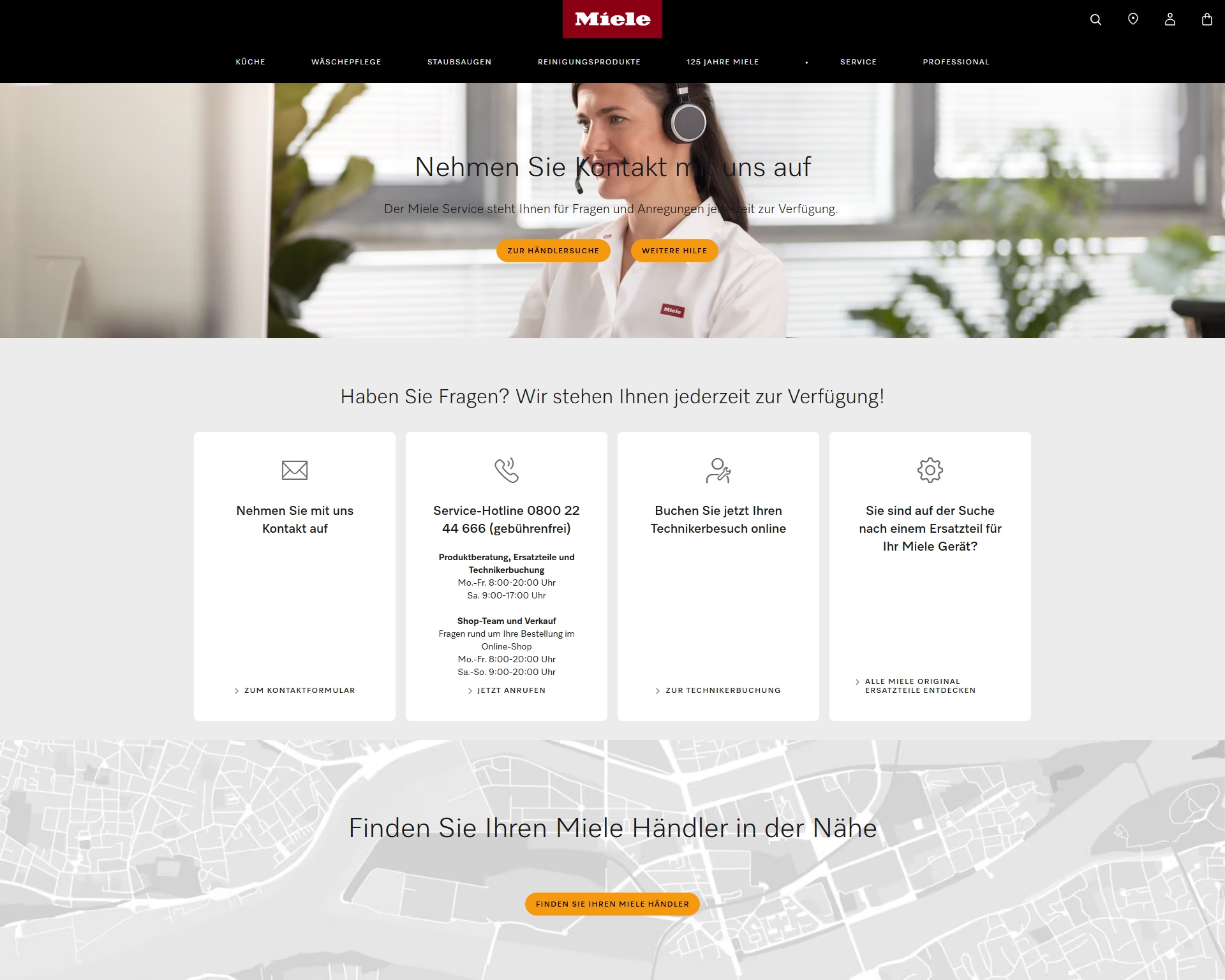 Miele Kundenservice, Telefonnummer, Kontakt
