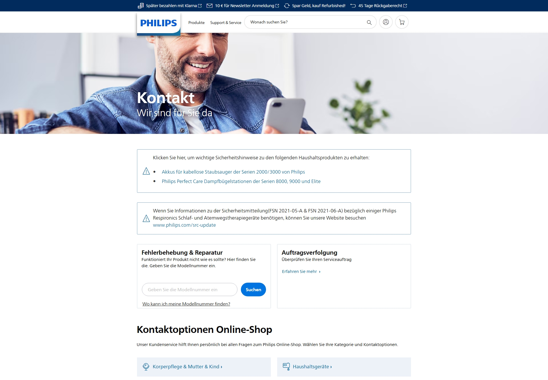 Philips Kundenservice, Telefonnummer, Kontakt