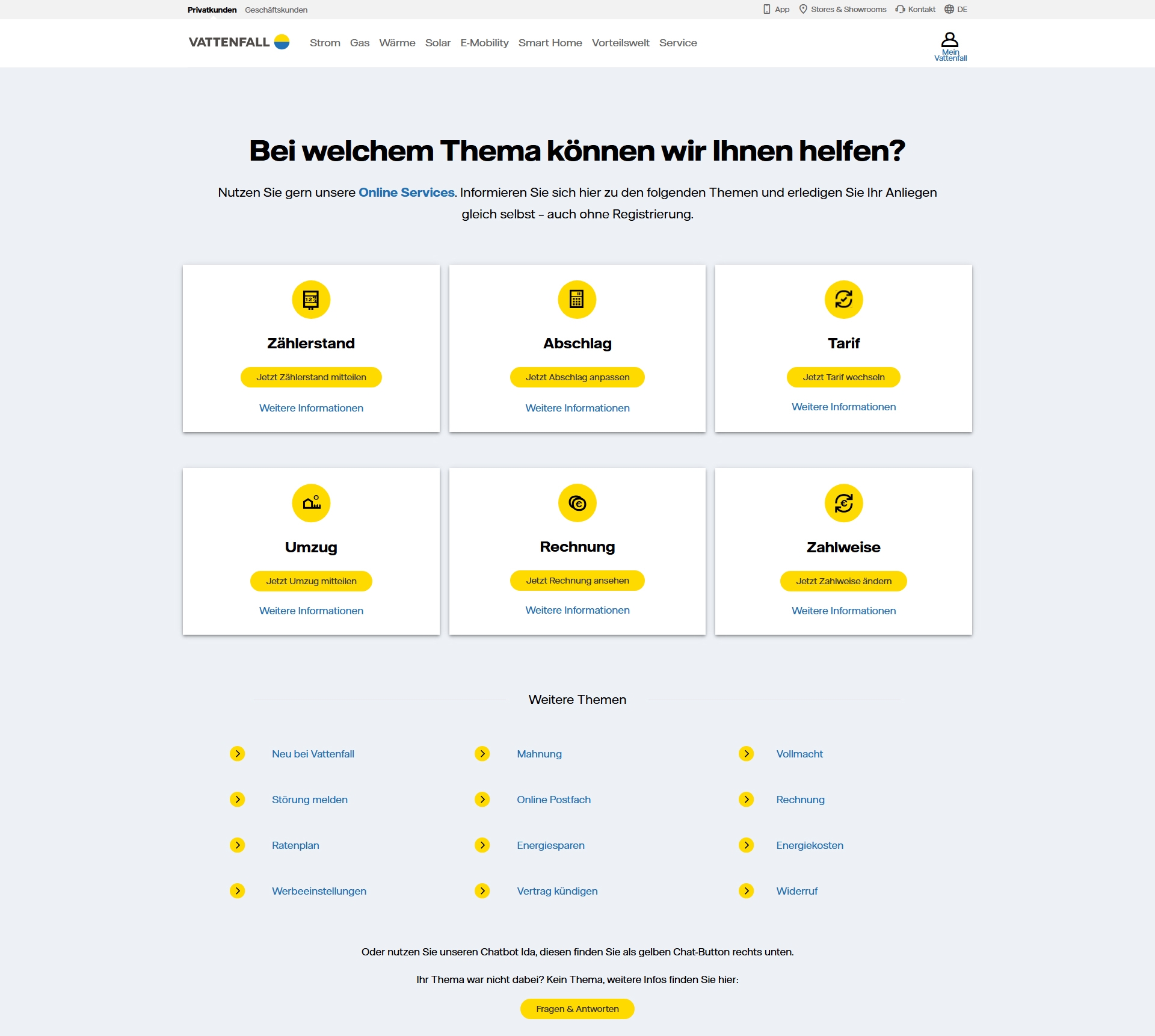 Vattenfall Kundenservice, Telefonnummer, Kontakt